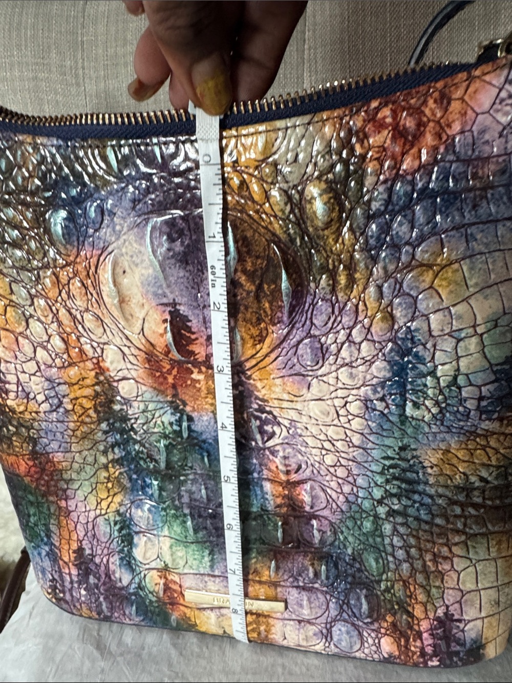 Brahmin Multicolor Embossed Leather Crossbody Bag - Picture 8 of 8
